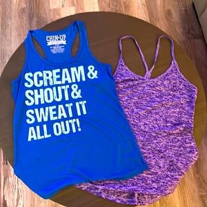 Lot of 2 Racerback tank tops — Victoria Secret Sport & Chin-Up Apparel SM & XS